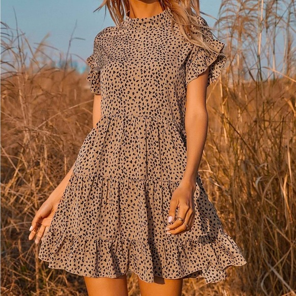 Beautiful Stylish Sexy Leopard Print Short Dress - Picture 8 of 16